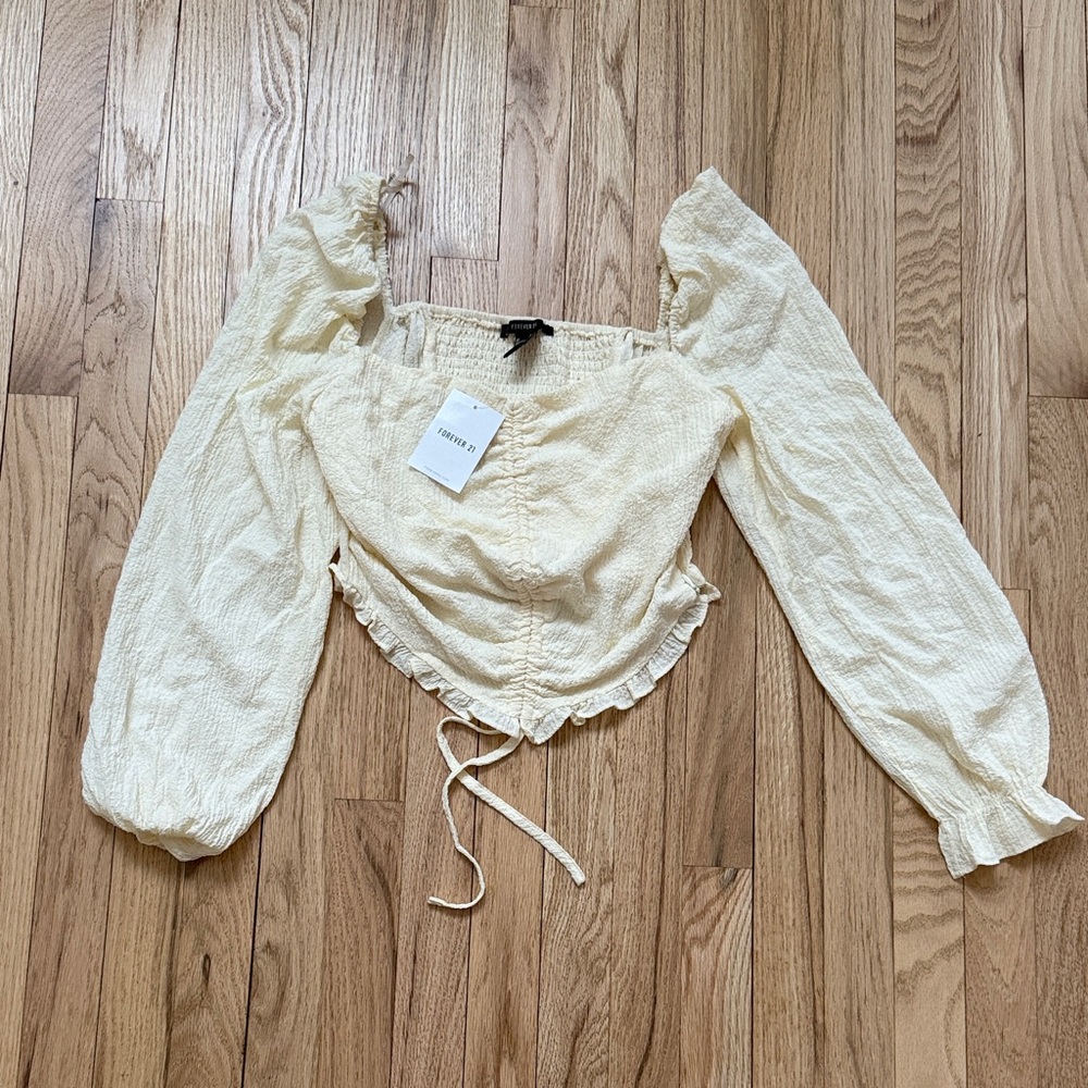 Forever 21 Puff Sleeve Crop Top